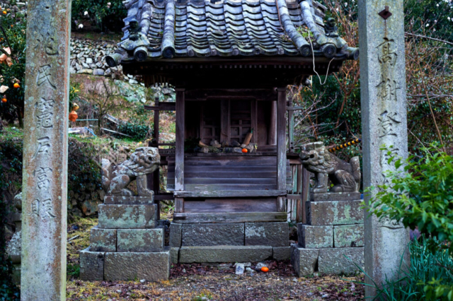 町から少し山を登ったところに國造神社を発見。すこしほころんでいるが、小さい社なのに立派な出で立ちだ